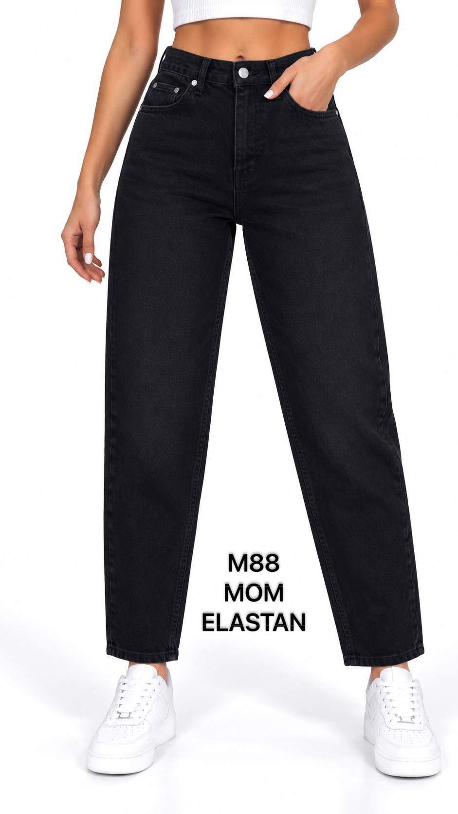 ELASTAN MOM DENİM PANTOLON görsel 4